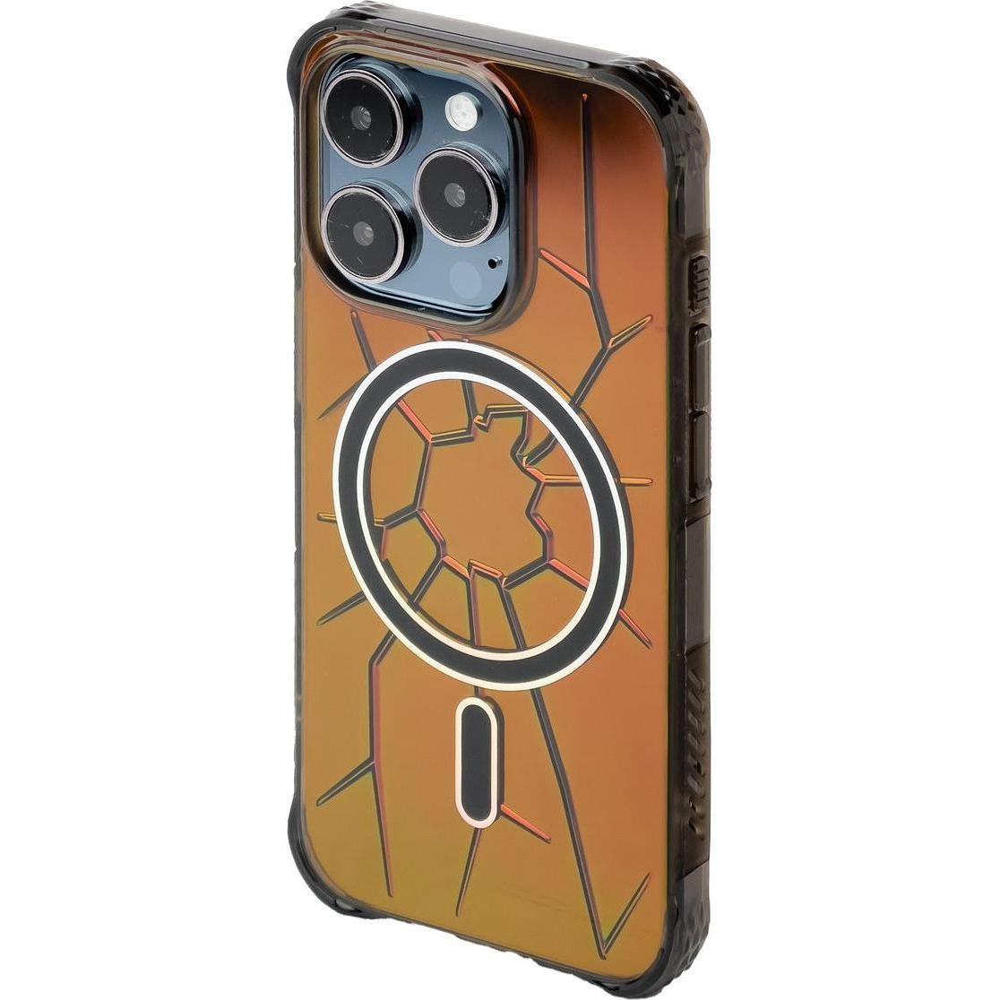 Kingxbar Custodia in silicone MagSafe PQY Crack Series per iPhone 15 Pro - nera (Apple iPhone 15 Pro), Cover smartphone, Nero