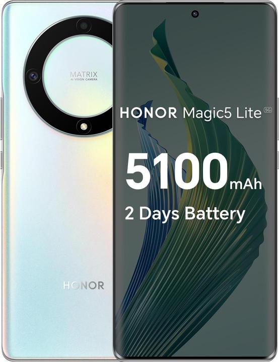 Immagine prodotto Honor Magic5 Lite (256 GB, Argento, 6.67", Doppia SIM, 64 Mpx, 5G)