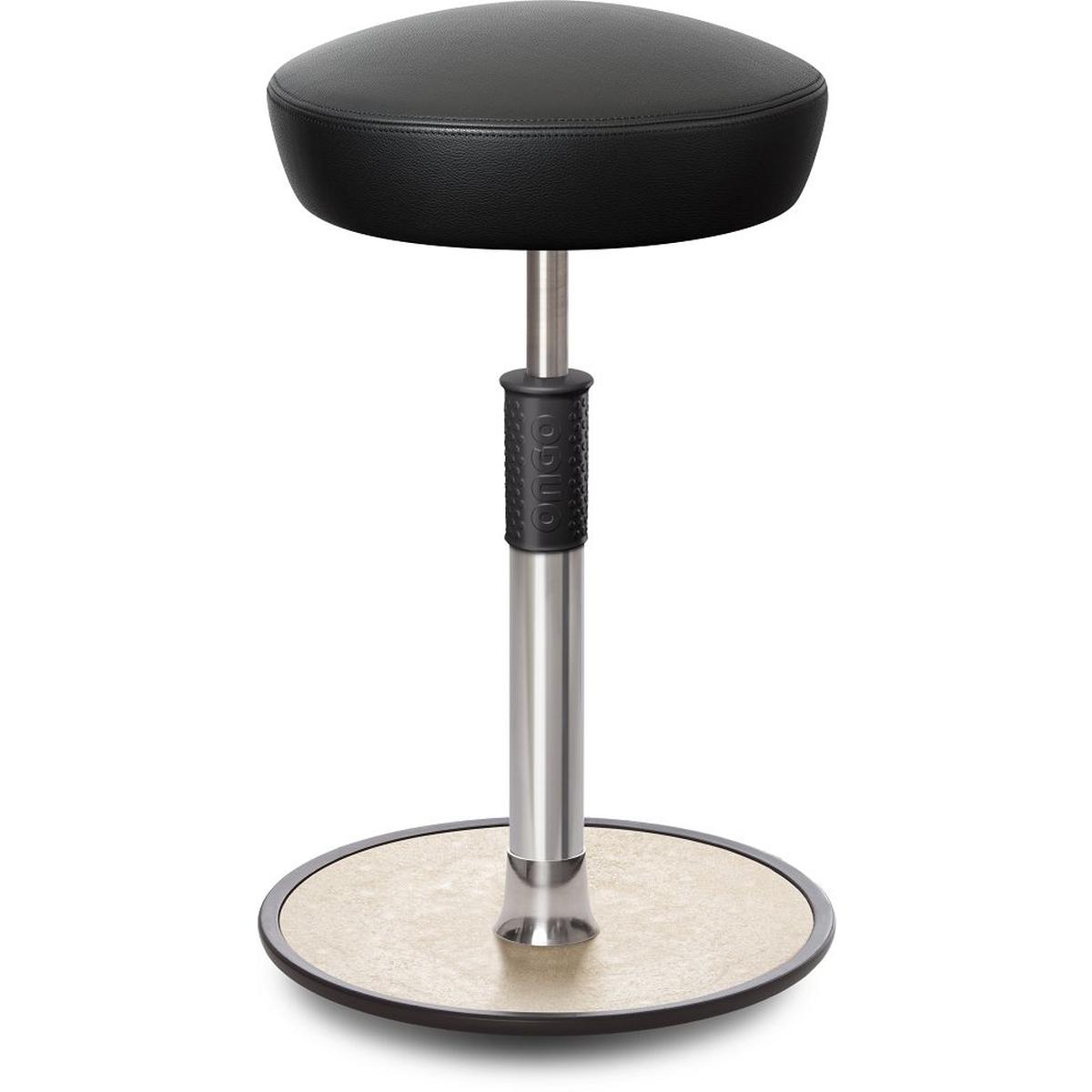 Ongo, Bürostuhl, Sitz- Stehhocker Free Tall Hutsitz Boxmark Leder schwarz chrom /cremeweiss