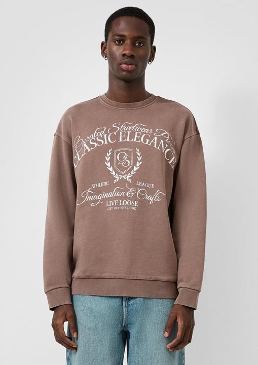 Produktbild s.Oliver Sweatshirt Rundhals Sweatshirt mit Wascheffekt und Frontdruck (M)