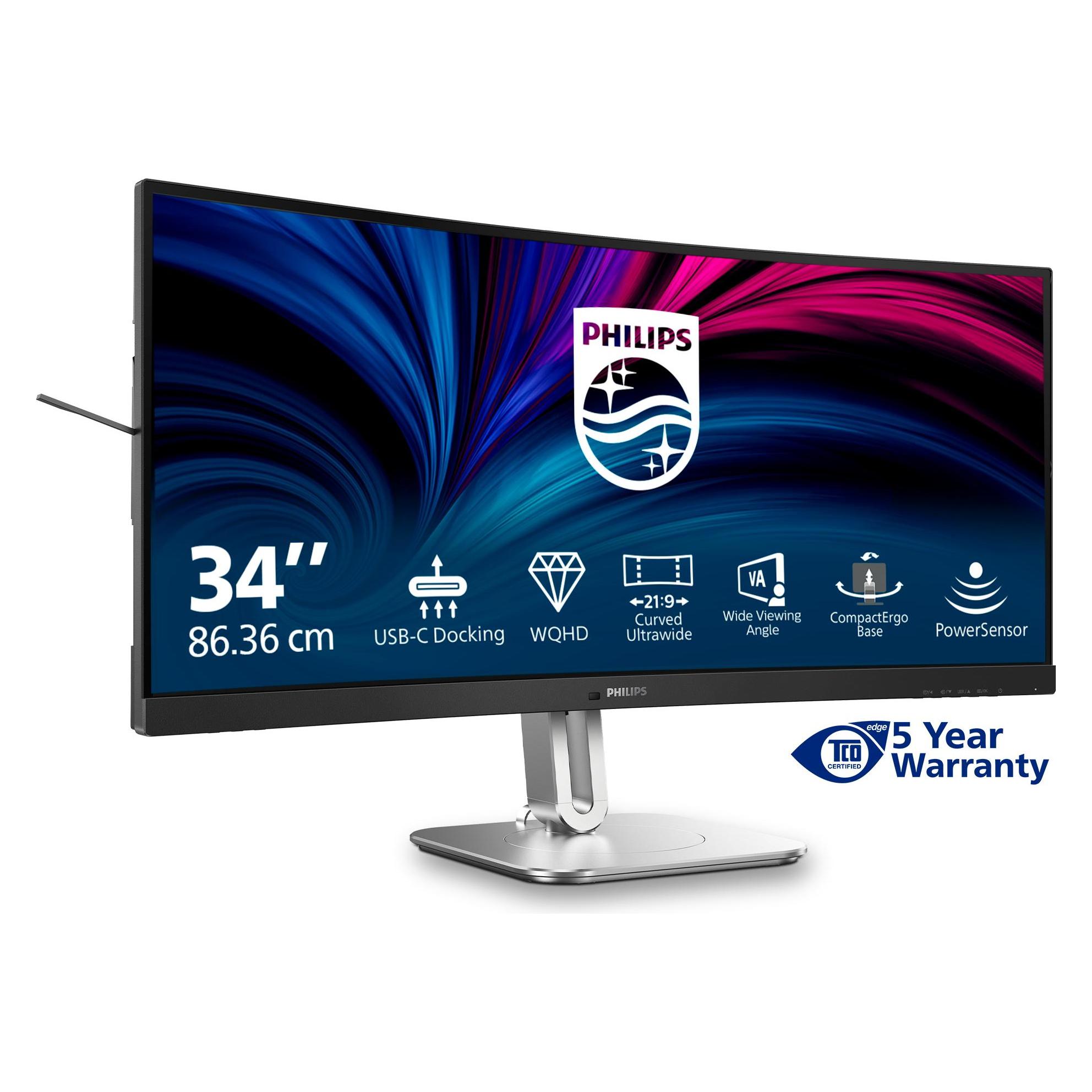 Philips 34B2U5600C/00 (3440 x 1440 Pixel, 34"), Monitor, Grau