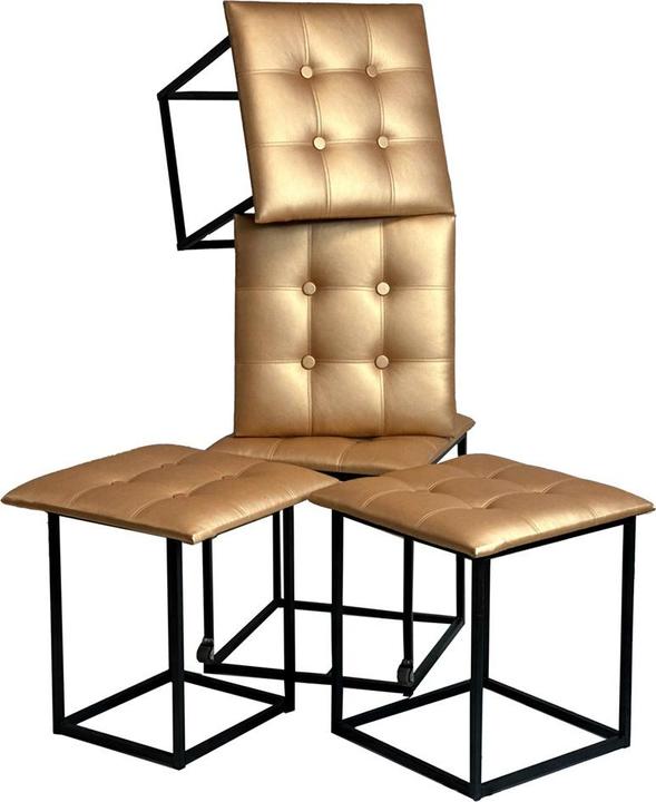 Produktbild Go Gift 5-in-1 pouffe-transformer - 5 Hocker in 1 pouffe camel eco Leder