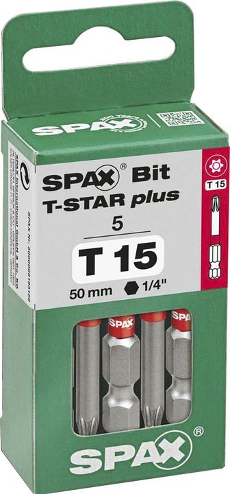Actual product image Spax BIT T-STAR PLUS T15 50mm S (Hexagon socket TX)