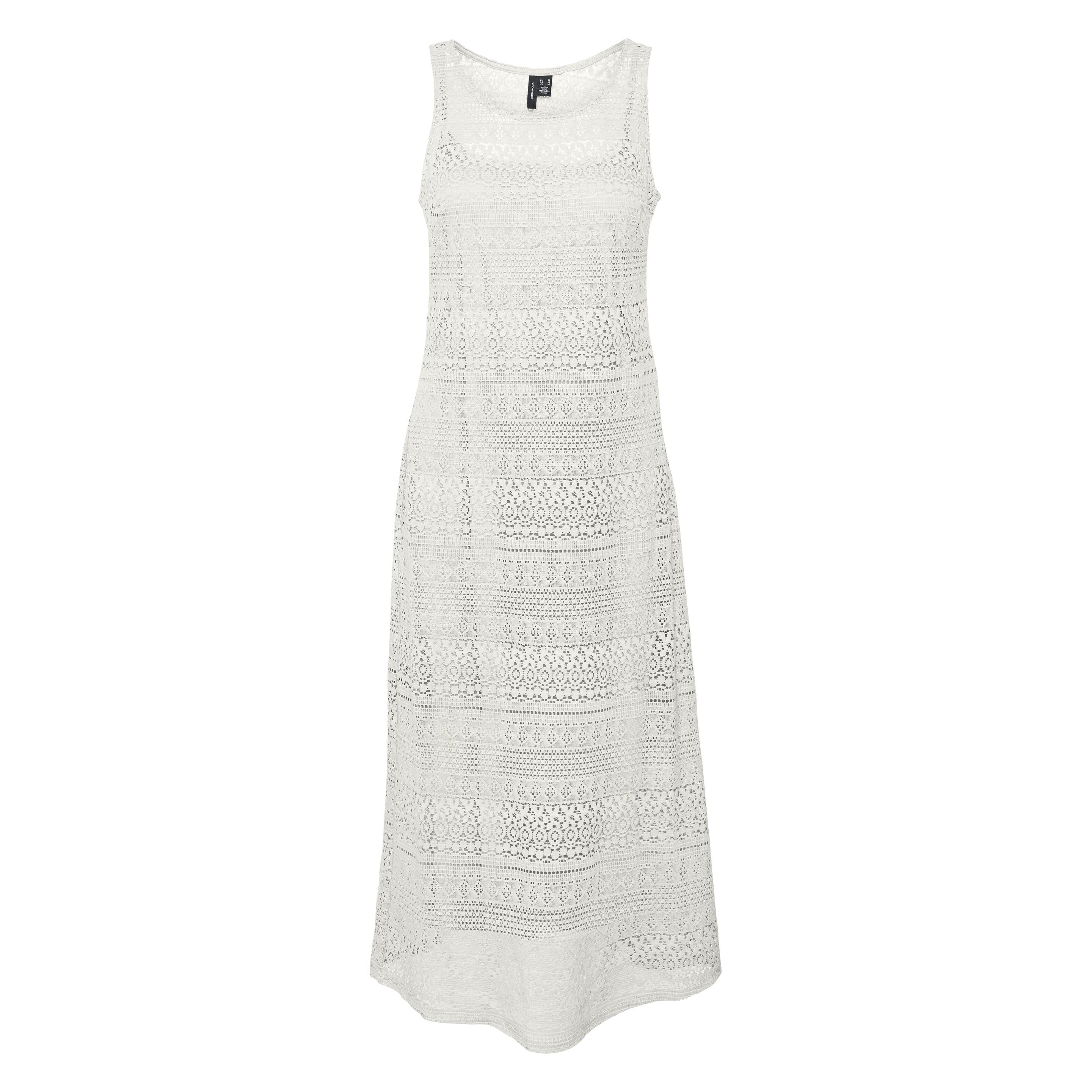 Vero Moda, Damen, Kleider, Vmhoney Lace Sl 7/8 Dress Wvn Ga, Weiss, (S)