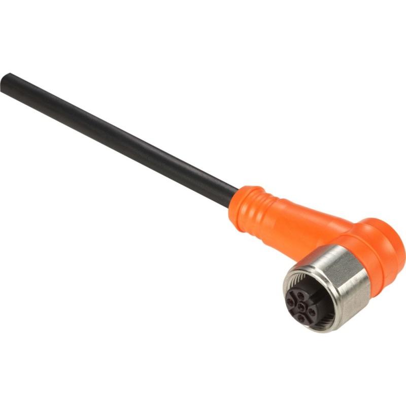 TE Sensors Pre Wired Connector M12 Female Elbowed 4, Elektronikkabel + Stecker, Schwarz