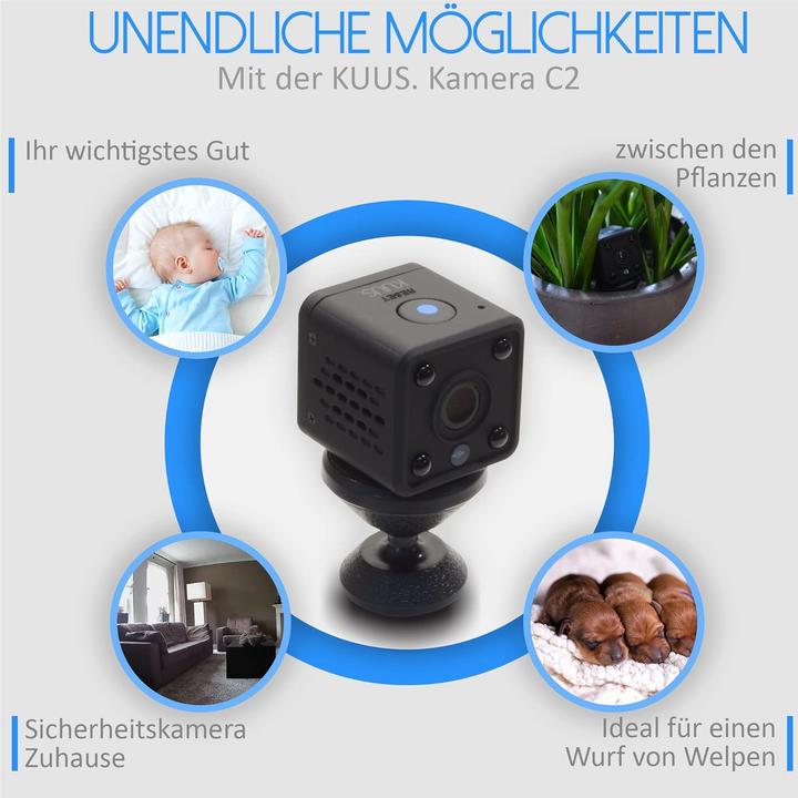 Actual product image Kuus. Mini Überwachungskamera mit Bewegungsmelder