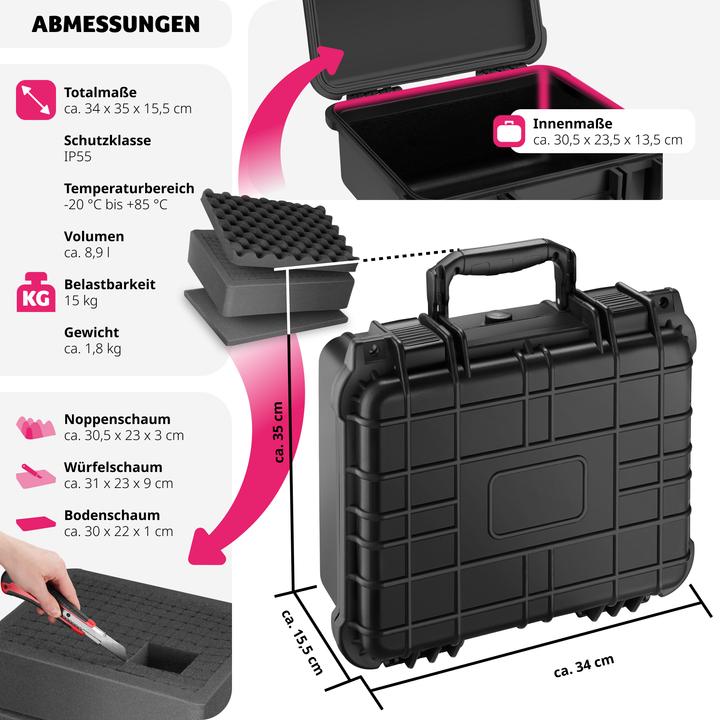 Immagine prodotto tectake Custodia universale per foto (Custodia fotografica, 8.90 l)