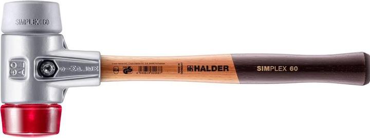 Actual product image Halder SIMPLEX soft-face mallet, TPE-mid / plastic with aluminium housing and high-quality wooden handle