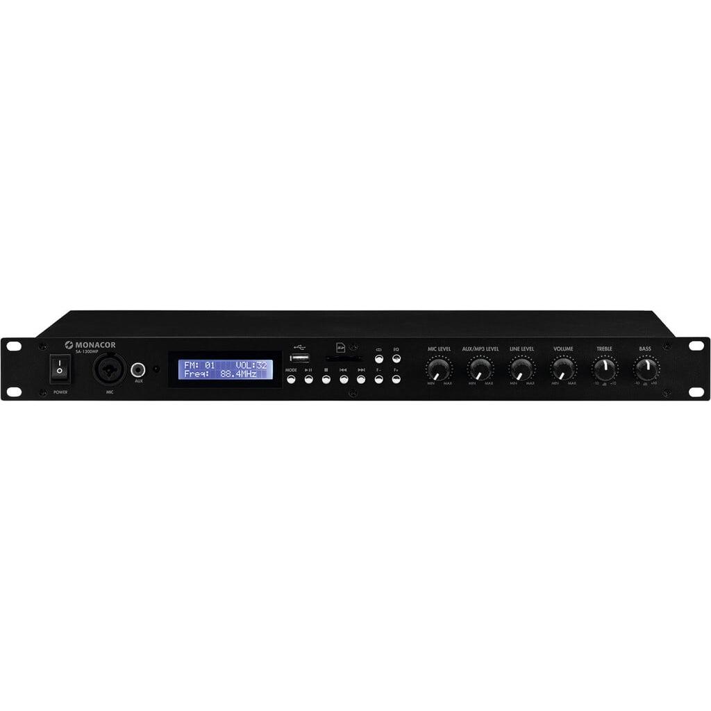 Monacor Amplificatore PA SA-130DMP RMS Le (Amplificatore), Amplificatore stereo, Nero