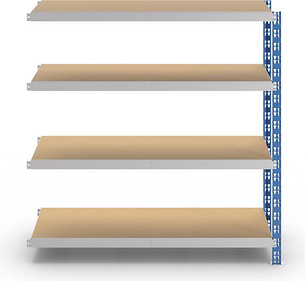 Actual product image eurokraft basic Wide span boltless shelf unit with chipboard shelves, depth 500 mm, extension