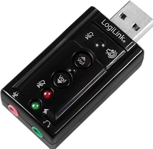 Actual product image LogiLink USB 2.0 sound card with Virtual 7.1 sound effect offers the possibility of loudspeakers (USB)