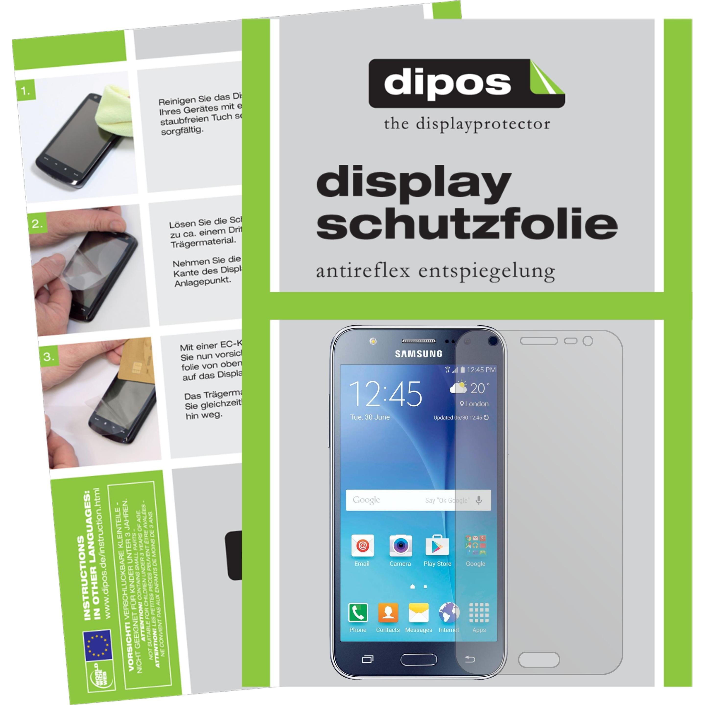 Dipos Displayschutzfolie Antireflex (2 Stück, Samsung Galaxy J5), Smartphone Schutzfolie, Transparent