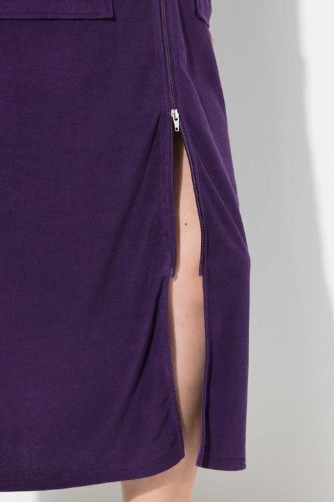 Image du produit Ulla Popken Peignoir en tissu éponge, doux et confortable - fermeture à glissière à double sens (74)