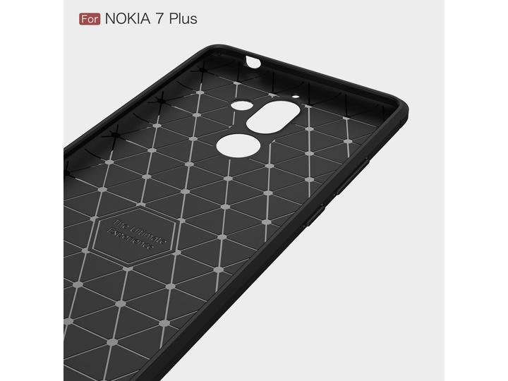 Actual product image Screenguard Nokia 7 Plus Cover Carbon Brushed Soft TPU (Nokia 7 Plus)