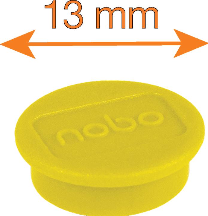Actual product image Nobo Magnet round 13mm 1915288 yellow 10 pieces (10 x)