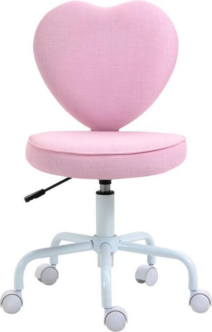 Actual product image Swisshandel24 Executive chair computer chair heart-shaped pink linen fabric