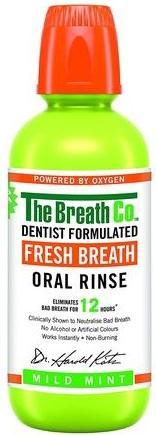 Produktbild The Breath Co Fresh Breath Oral Rinse Dentist Formulated Alcohol-Free Mouthwash 500ml Mild Mint Flavor (500 ml, Mundspülung)