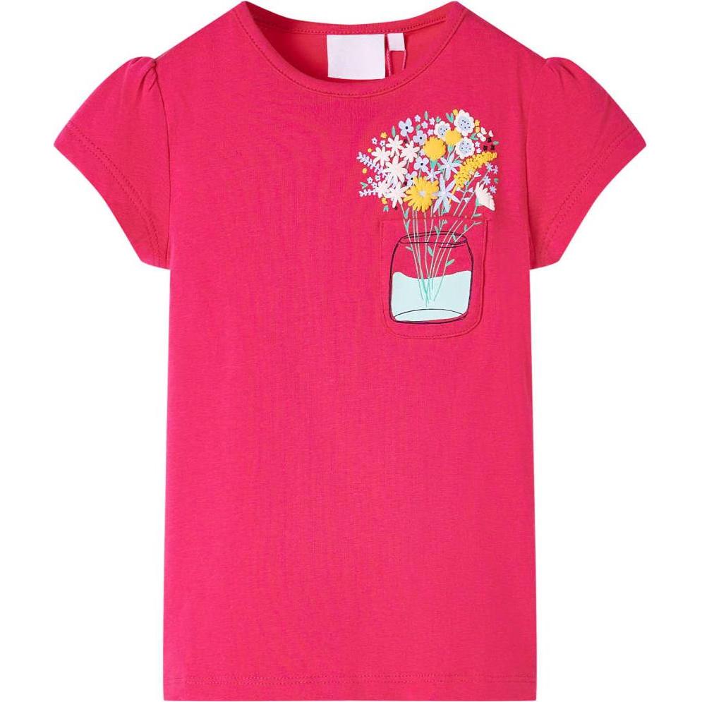 VidaXL, Unisex, Shirt, Kinder-T-Shirt Knallrosa 104,Material: 95 % Baumwolle. 5, Rosa, (104)