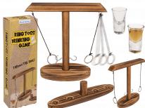 Produktbild Ootb Ringwurf Trinkspiel aus Holz 25cm, inkl. 2 Shot Gläser