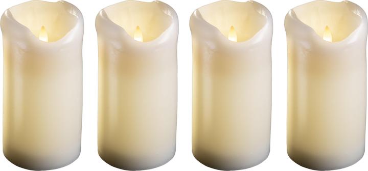 Image du produit Novaliv Lot de 4 bougies LED de grande taille - Bougie cire véritable avec flamme mobile - Fonction (4 x)