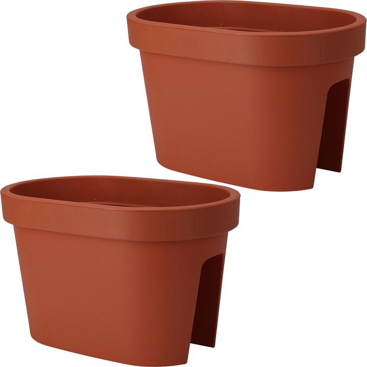 Produktbild ProGarden Balkon-Blumentopf oval, Geländertopf, 27 x 40 x 25 cm, 2er-Set (40 cm)