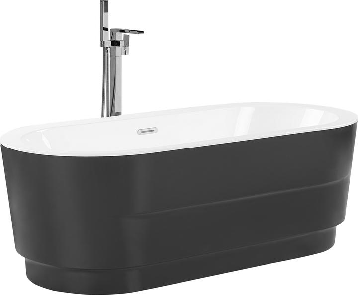 Actual product image Beliani Bathtub free-standing black oval 170 x 80 cm EMPRESA (214 l, 80 cm, 170 cm)