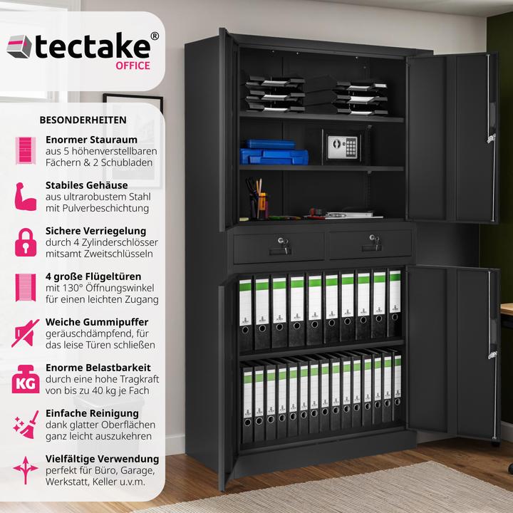 Image du produit tectake Armoire de classement (80 x 40 x 180 cm)