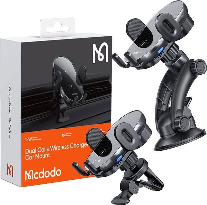 Produktbild Mcdodo Autohalterung Wireless Ladegerät - Dunkelgrau