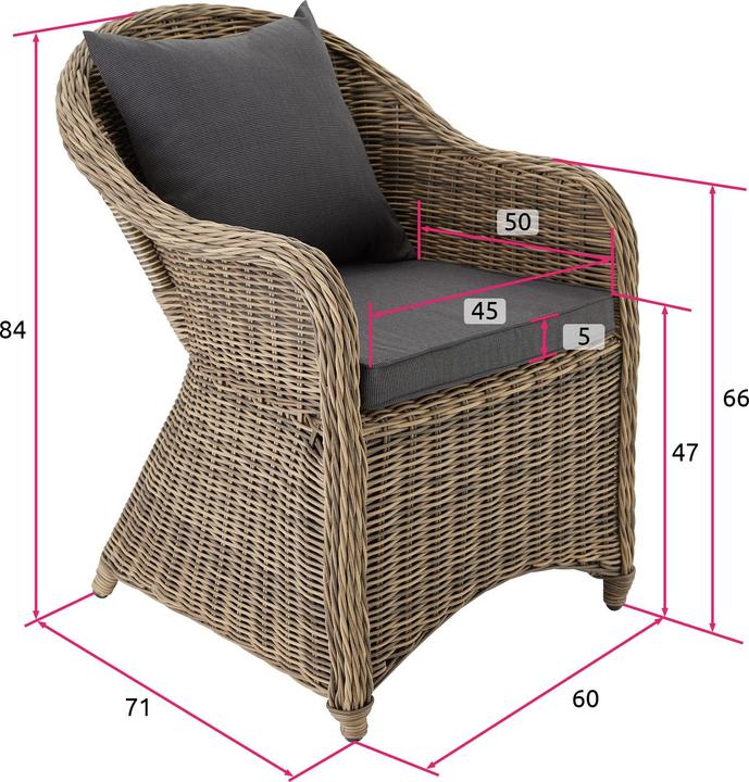 Image du produit tectake Chaise Fauteuil de jardin