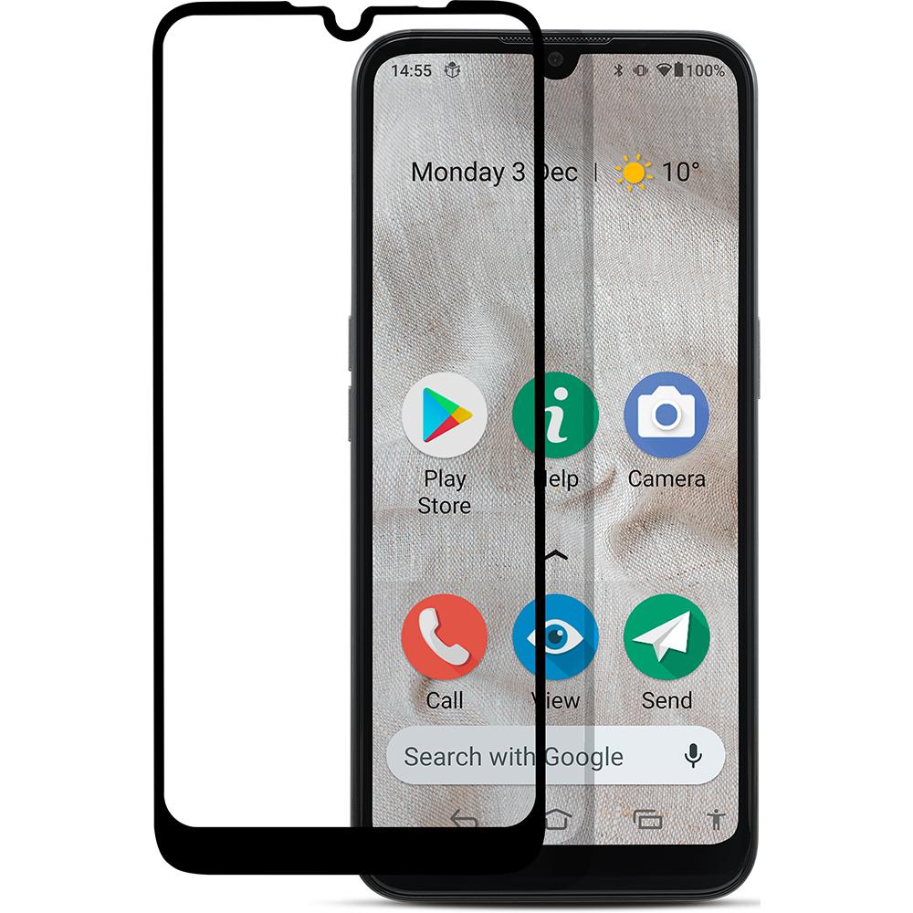 Doro Bildschirmfolie aus Glas mit schwarzem Rand (1 Stück, Nokia 8110, Doro 8100, Doro 8200), Smartphone Schutzfolie, Tr...