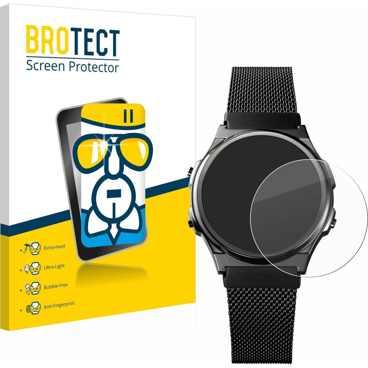 BROTECT AirGlass Panzerglasfolie, Smartwatch Schutzfolie, Transparent