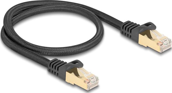 Actual product image Delock RJ45 network cable with braided sheath Cat.6A S/FTP St (S/FTP, CAT6a, 0.50 m)