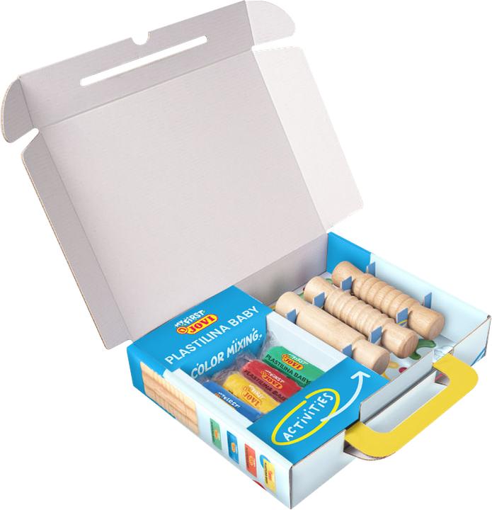 Actual product image Jovi Plastilina Baby My First Case with 4 bars modeling clay and 3 different wooden rolling pins