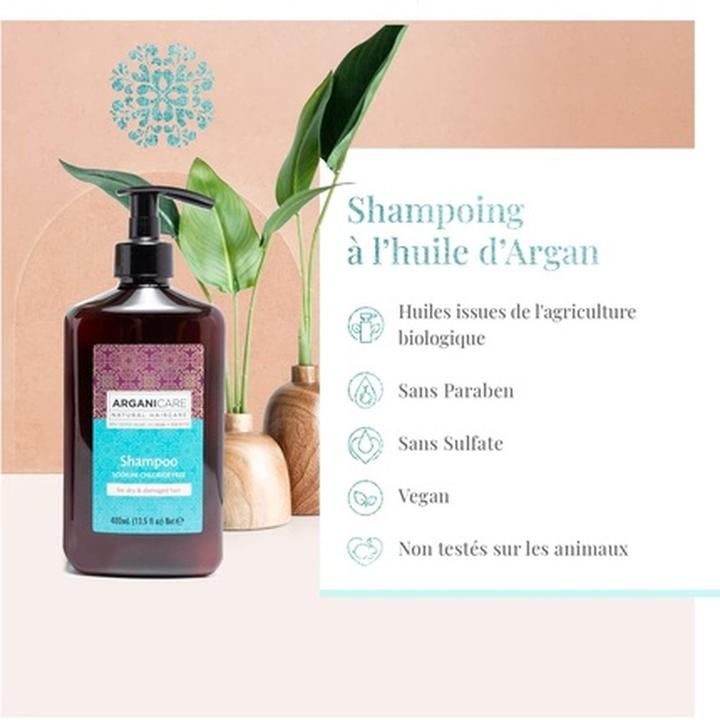 Image du produit Arganicare Huile d'argan & beurre de karité (400 ml, Shampoing liquide)