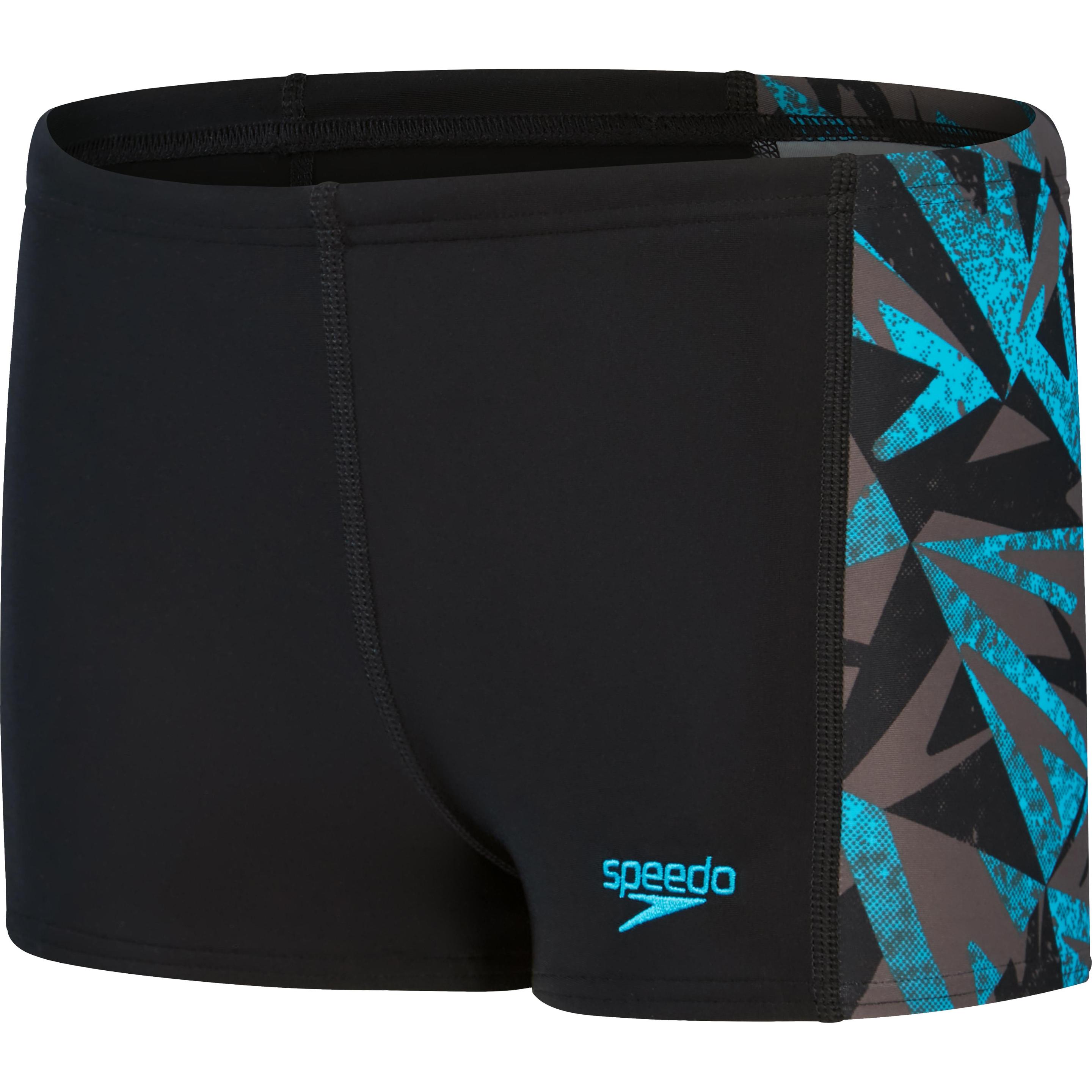 Speedo, Jungen, Badehose, Hyper Boom Panel Aquashort, Schwarz, (13, 14)