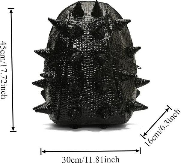 Actual product image Only-Bags.Store Ein Rucksack im Punk-Stil, ein modischer Igel, eine grosse geräumige Reisetasche aus Kunstleder