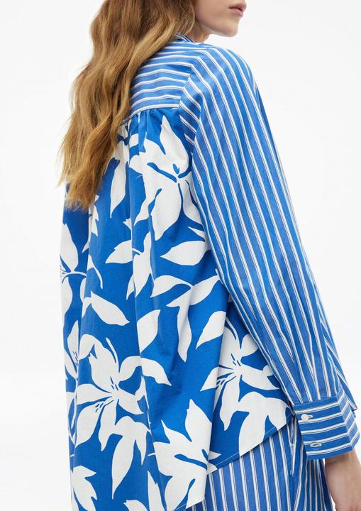 Immagine prodotto s.Oliver Gestreifte Baumwoll-Bluse mit Raffung und All-over-Print (32)