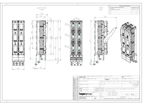 Actual product image Hager HAG LVDR1260CPX NH3 Double switch. Screw.185mm SaS