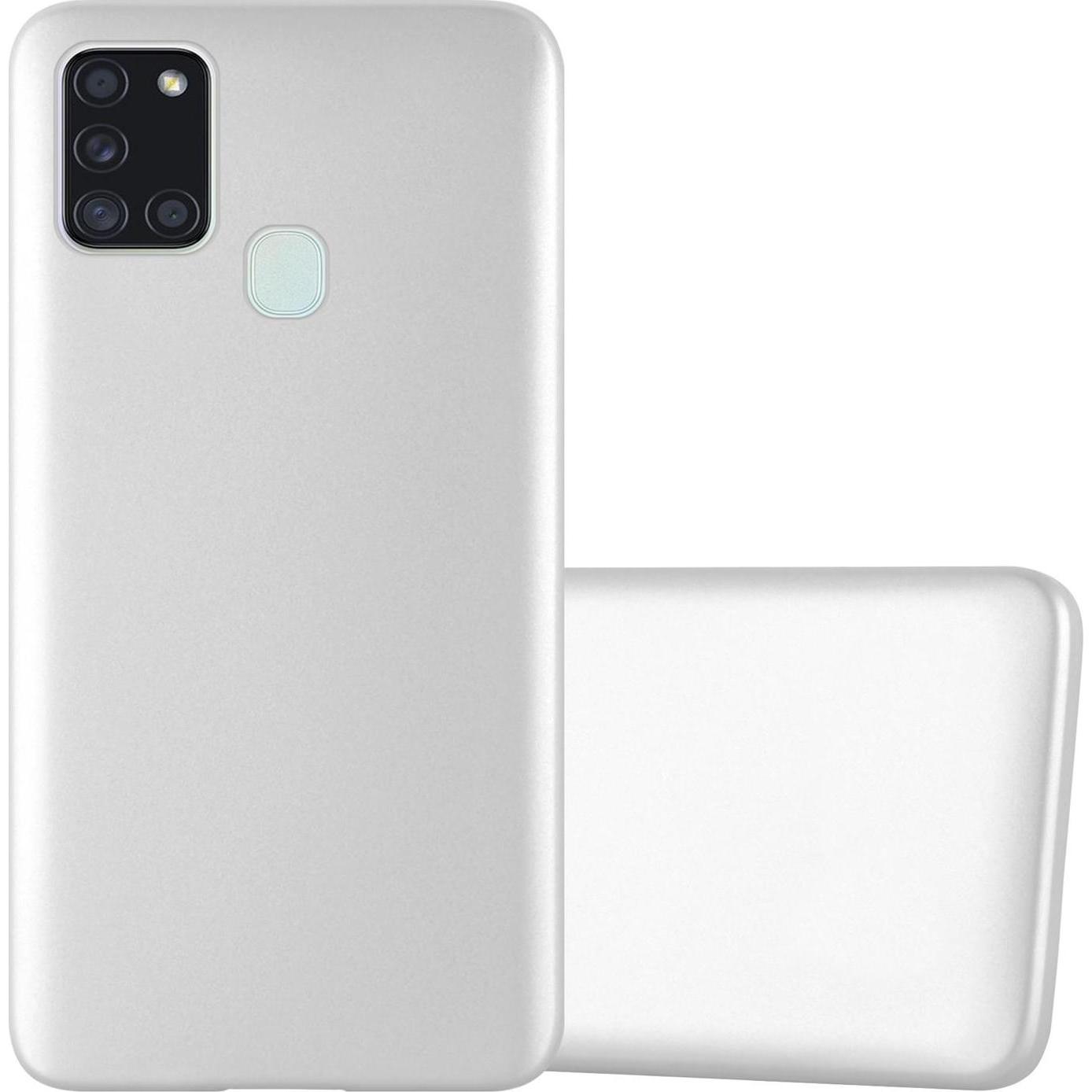 Cadorabo TPU Matt Metallic Cover (Samsung Galaxy A21s), Smartphone Hülle, Silber