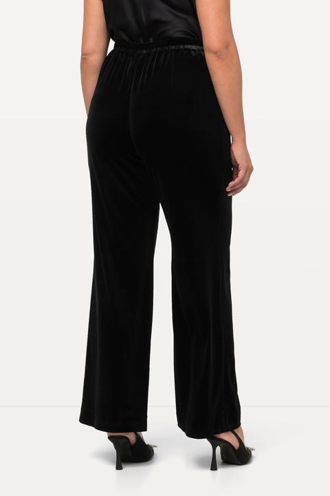Immagine prodotto Ulla Popken Pantaloni eleganti in velluto con taglio della gamba svasato e cintura comoda (54, 56)