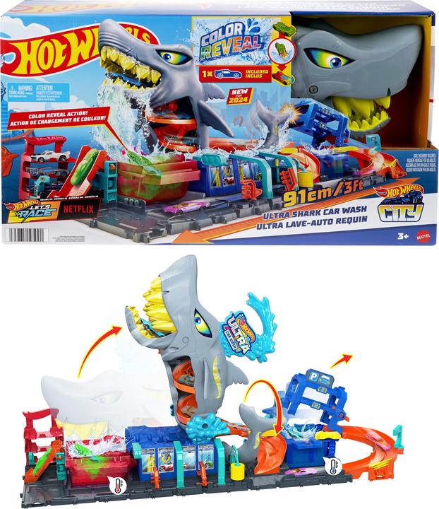 Actual product image Hot Wheels City Ultimate Shark Car Wash