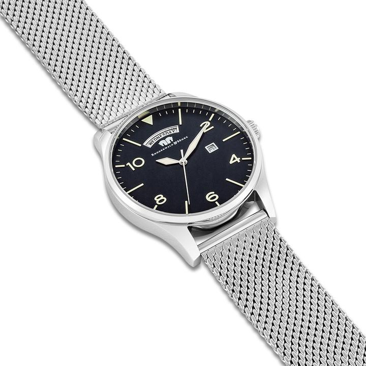 Immagine prodotto Orologio al quarzo da uomo vintage in acciaio inox argento - 16436 (Cronografo, 43 mm)