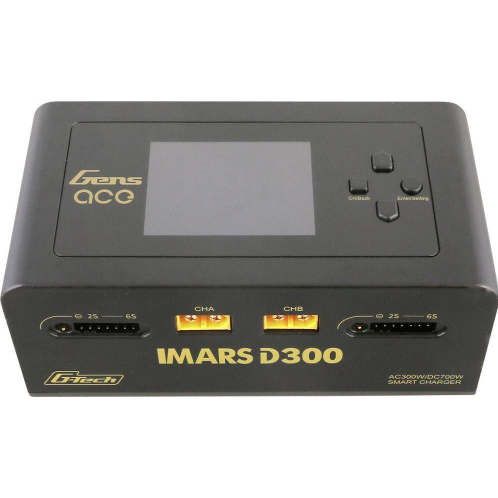 Gens Ace IMARS D300 G-Tech Channel AC/DC 300W/700W RC Battery Charger-EU Black