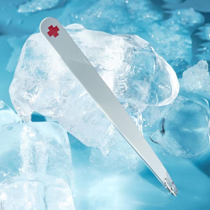 Actual product image Rubis Tweezers Swiss cross oblique, white, soft touch