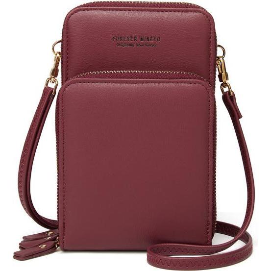 Cover-Discount Umhänge Handtasche mit Smartphone Fach rot, Kopfhörertasche + Schutzhülle, Rot