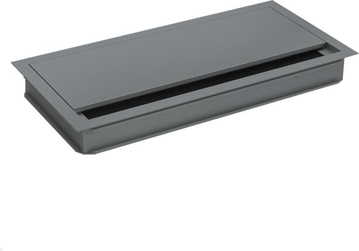 Produktbild TecLines TKD013T Kabeldurchführung 320x120x25 mm, Titanium / schwarz (Kabeldurchlass, 32 cm)