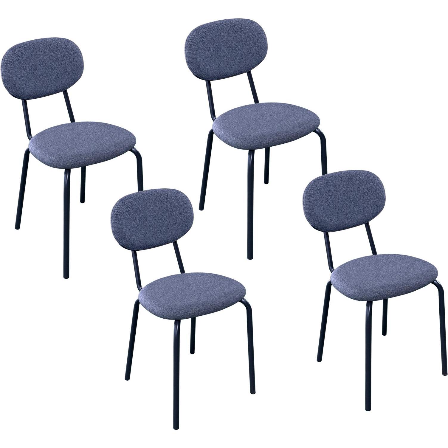 HTI-Living, Stühle, Stuhl Anella Dunkelgrau 4er-Set