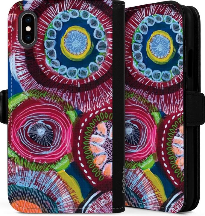 Actual product image DeinDesign Tasche für Apple iPhone X Handy Flip Case Wallet Cover Handytasche Leder Farbe Malerei bunt (Apple iPhone X)