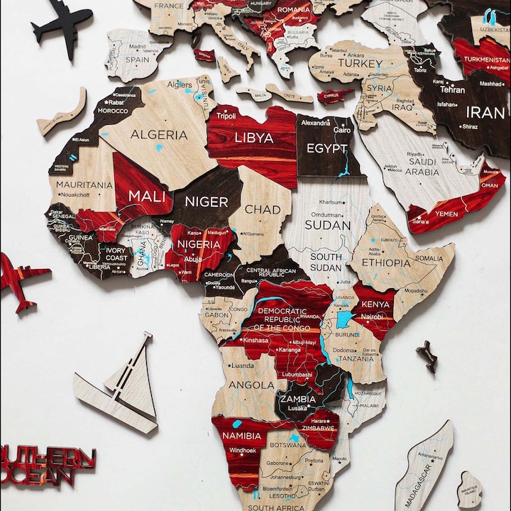 Actual product image Enjoy The Wood 3D world map (90 x 150 cm)