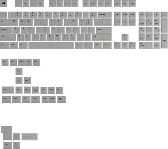 Glorious Tastiere Polychroma V2, layout ANSI (US), policarbonato, stampa UV - trasparente